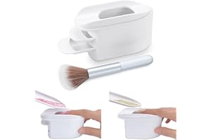 Unibouti Dip Powder Recycling Tray System with Cleaning Brush, Nail Rhinestones Glitter Pearl Recycling Saving Tool, Nails Tech Must Have, White