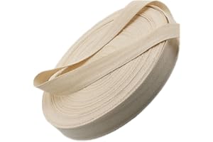 Warmadorn 1/2 Inch Cotton Twill Tape Ribbon 55 Yard, Soft Natural Webbing Tape Roll Herringbone Bias Tape for Sewing DIY Craf