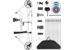 MOTION ZEUS Compound Bow Package for Youth & Adults,Beginners and Women,22.5"-30" Draw Length,10-50 Lbs Draw Weight,290fps,Limbs Made in USA,Hunting Bow Archery Set