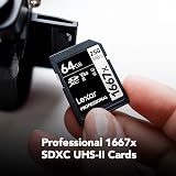 Lexar 64GB 1667x SDXC UHS-II U3 V60 Memory Card 4K Video 250MB/s Read view 4