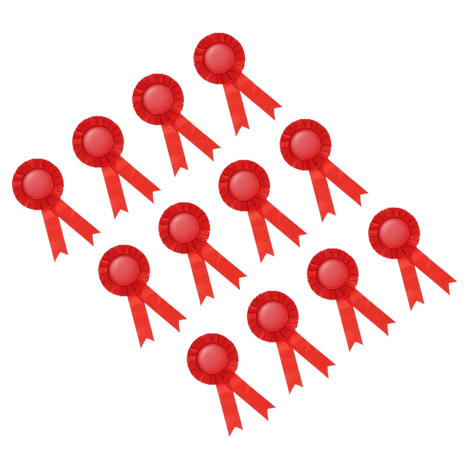 YOKIVE 12 Pcs Blank Award Ribbon, Winner Ribbons with Pin | Recognition Ribbon Great for Home Study Wedding, Competition, Red