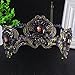 FUMUD Luxury Vintage Gold Wedding Crown Alloy Bridal Tiara Baroque Queen King Crown Purple Crystal Tiara Crown