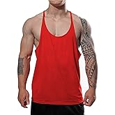 JEEING GEAR Men's Stringer Bodybuilding Workout Gym Tank Tops Training Y Back Cotton