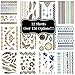24 SHEETS - Lola Tatt Premium Sheets of Metallic Temporary Tattoos Gold, Silver and Multi-Colored.