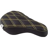 Alienation Gripper BMX Saddle &ndash; Black &amp; Gold | Pivotal Rail, Vegan Leather, Dura-Grip, 235x140mm, Motocross Inspired