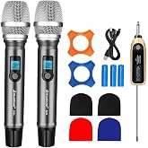 Dejasound Wireless Professional Microphones - High Fidelity Sound Handheld Dynamic Mics for Party, Karaoke Singing, Live Stream, YouTube, Music Recording, XLR Adapter Included