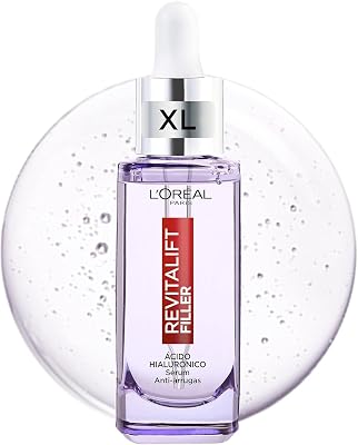 L'Oréal Paris Revitalift Filler Sérum Antiarrugas con Ácido Hialurónico, Péptidos. Nº1 del Mundo. Hidratación Duradera y Profunda. Ilumina y Rellena en 1H. Inspirado en Cosmética Coreana, 50ml XL