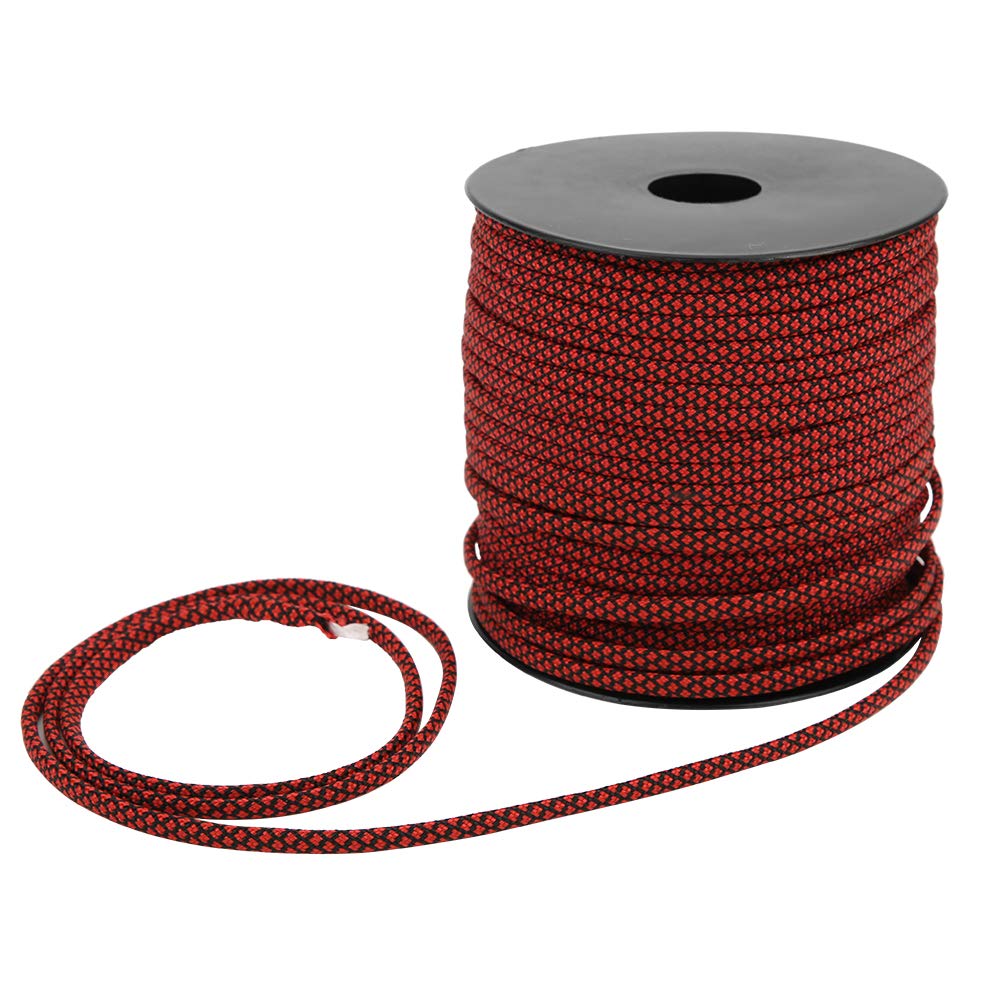 Cam Rope Paracord, Paracord,50M 4MM Thick 7 Paracord Tying Tent Lanyard Cam Rope replacement for Outdoor Bracelet Weaving(Red Black)