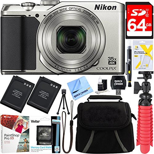 Nikon-A900-20MP-Longest-Slim-Zoom-COOLPIX-WiFi-Digital-Camera-with-4K-UHD-Video-35x-Telephoto-NIKKOR-Zoom-Lens-64GB-Dual-Battery-Accessory-Bundle-Silver