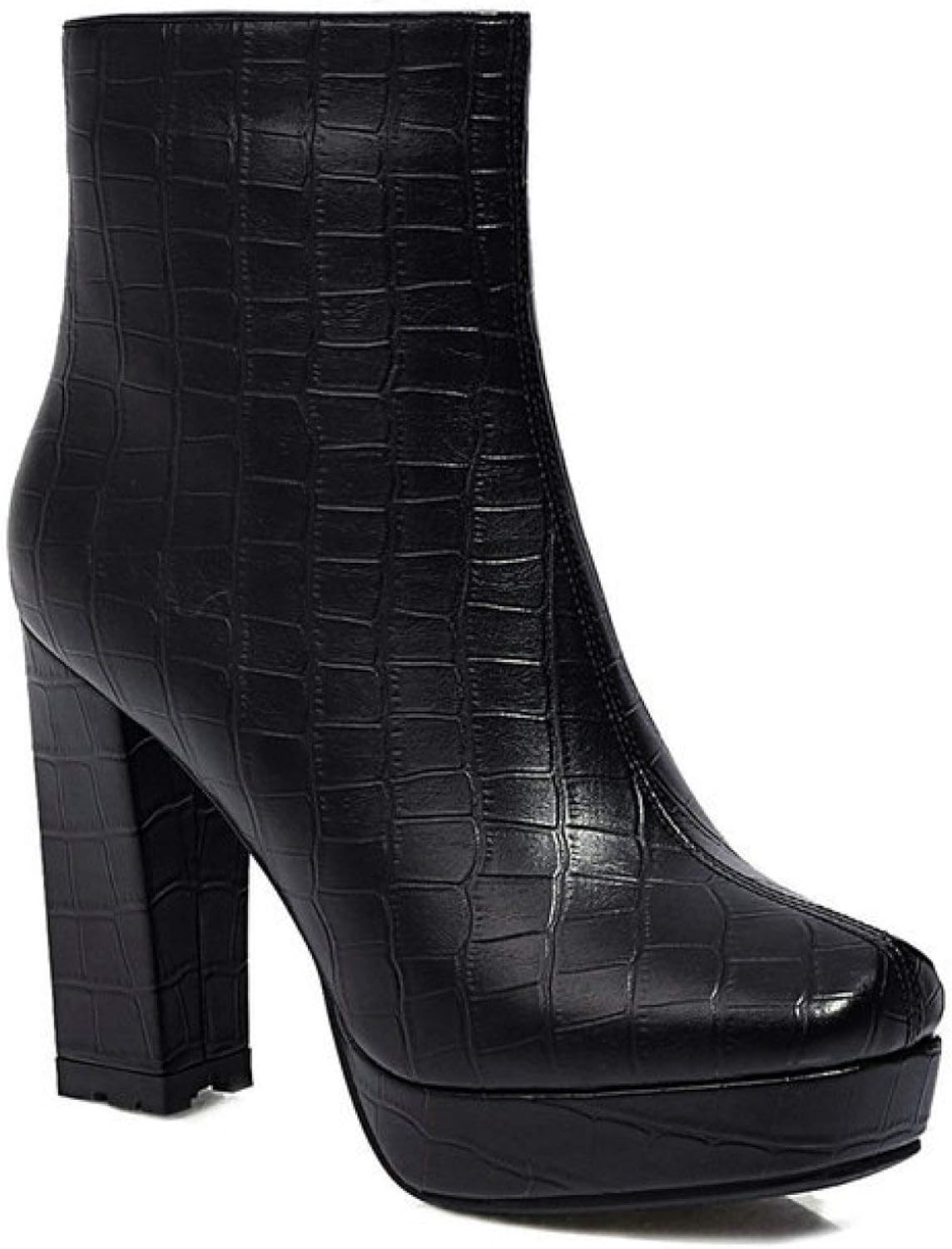 snare leather square toe platform boots