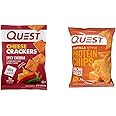 Quest Nutrition Cheese Crackers, Spicy Cheddar Blast, 10g of Protein & Tortilla Style Protein Chips, Low Carb, Nacho Cheese 1.1 Ounce (Pack of 12)