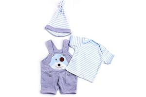 BABYFERE Reborn Baby Doll Clothes 20-22 inch Cute Dog Design Suspender Trousers 3-Pieces Set fit Reborn Dolls Boy Newborn Dolls Clothes