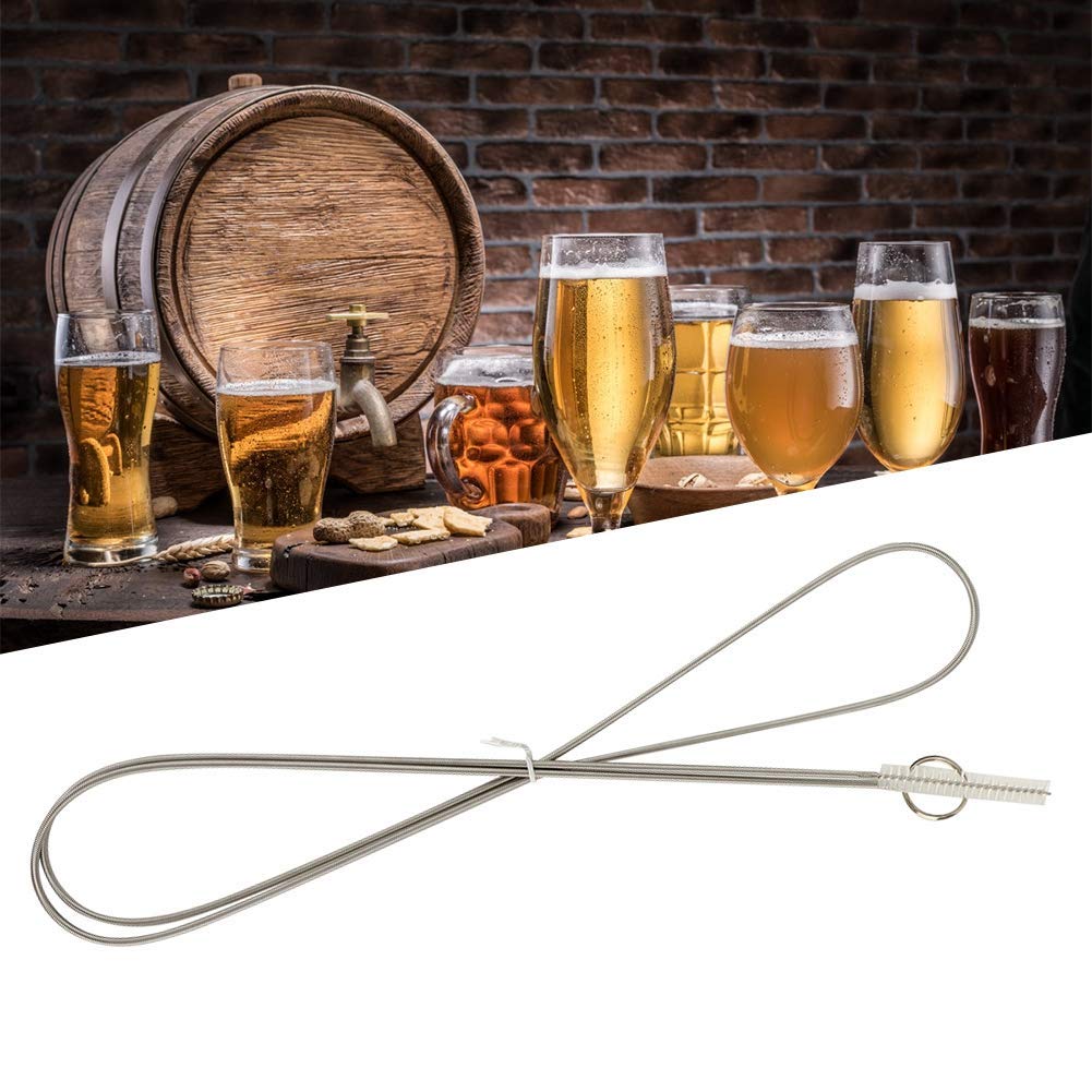 Cafopgrill 150cm Beer Silicone Tube Brush, Pipe Cleaner Tube Spiral Cleaning Brush for 8-10mm Straight or Bent Silicone Tube