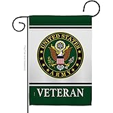 Army Veteran Garden Flag - Armed Forces Rangers United State American Military Retire Official - House Decoration Banner Small Yard Gift Double-Sided Made in USA 13 X 18.5
