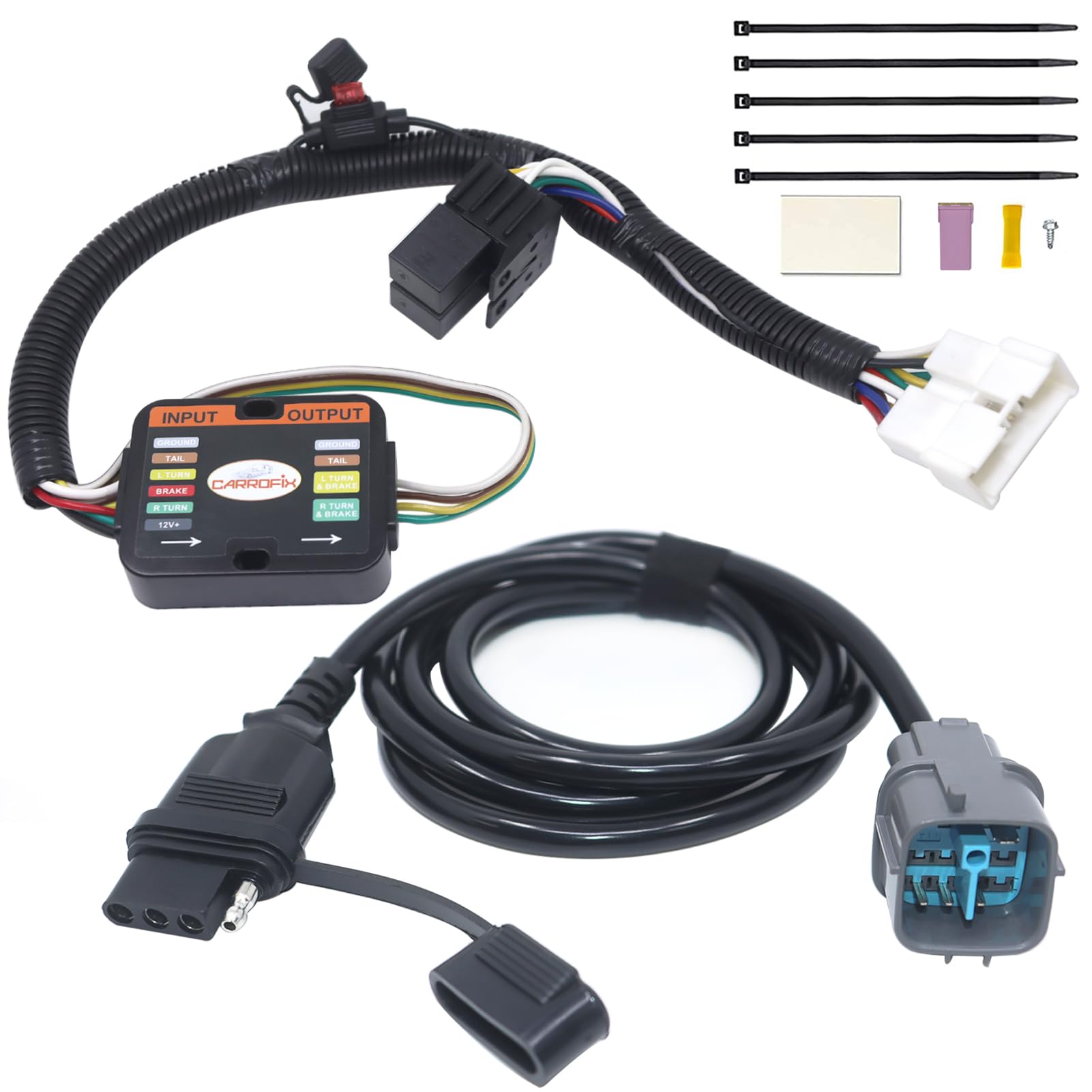Photo 1 of CARROFIX Custom Fit Vehicle 4 Way Flat Trailer Wiring Harness, Compatible with 2012-2015 Honda Pilot, OEM Factory Tow Package Required