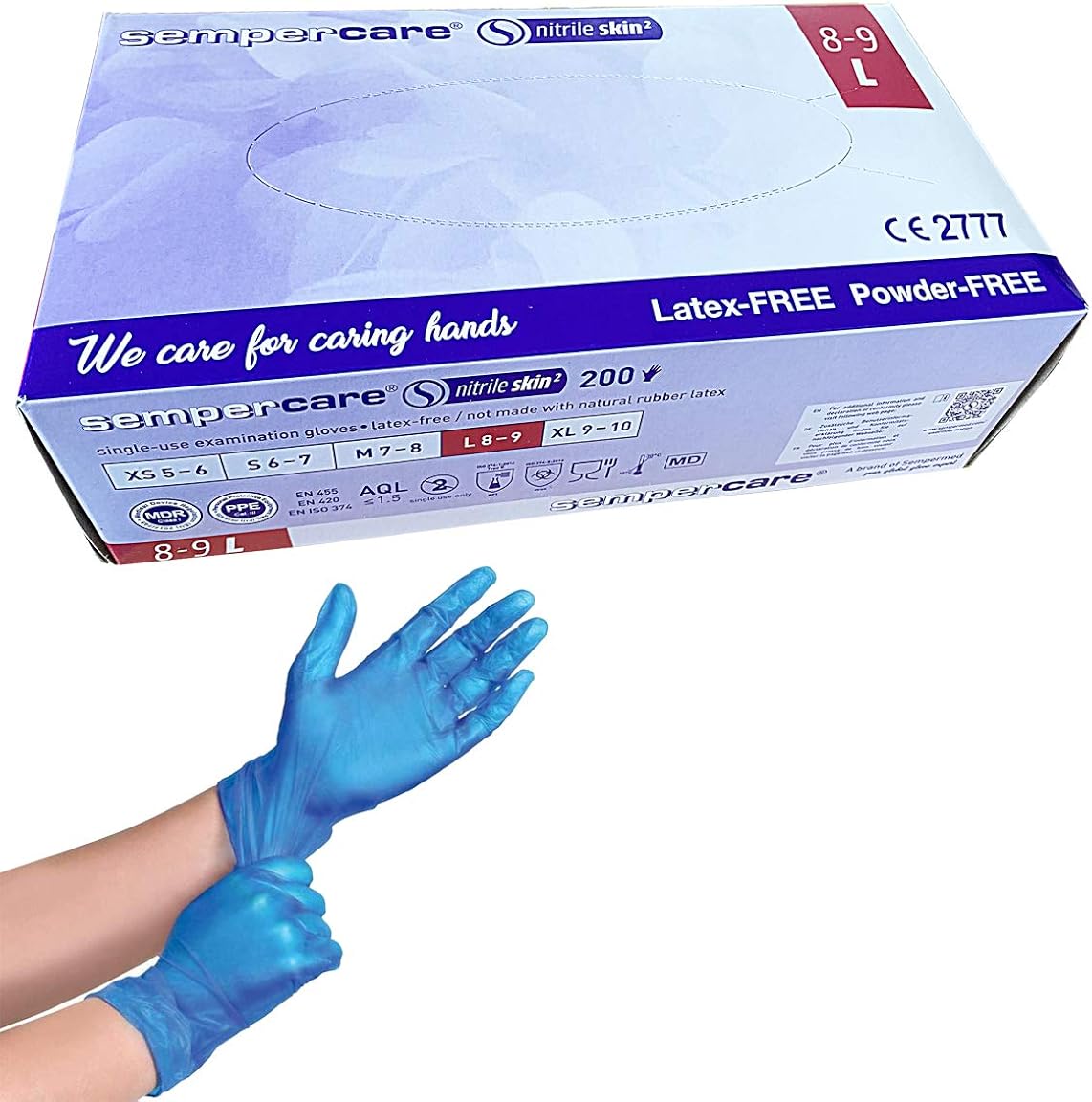 Need Supplies Blue Nitrile Disposable Gloves – Powder Free, Latex Free, Textured Grip, Non-Sterile