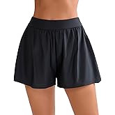 Halcurt Women's High Waisted Swim Board Shorts with Liner (Available in Plus) Loose Fit Tummy Control Bikini Swimsuit Bottoms
