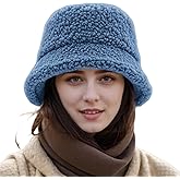 Winter Warm Plush Fuzzy Bucket Hat Furry Faux Fur Shearling Fisherman Hats for Women