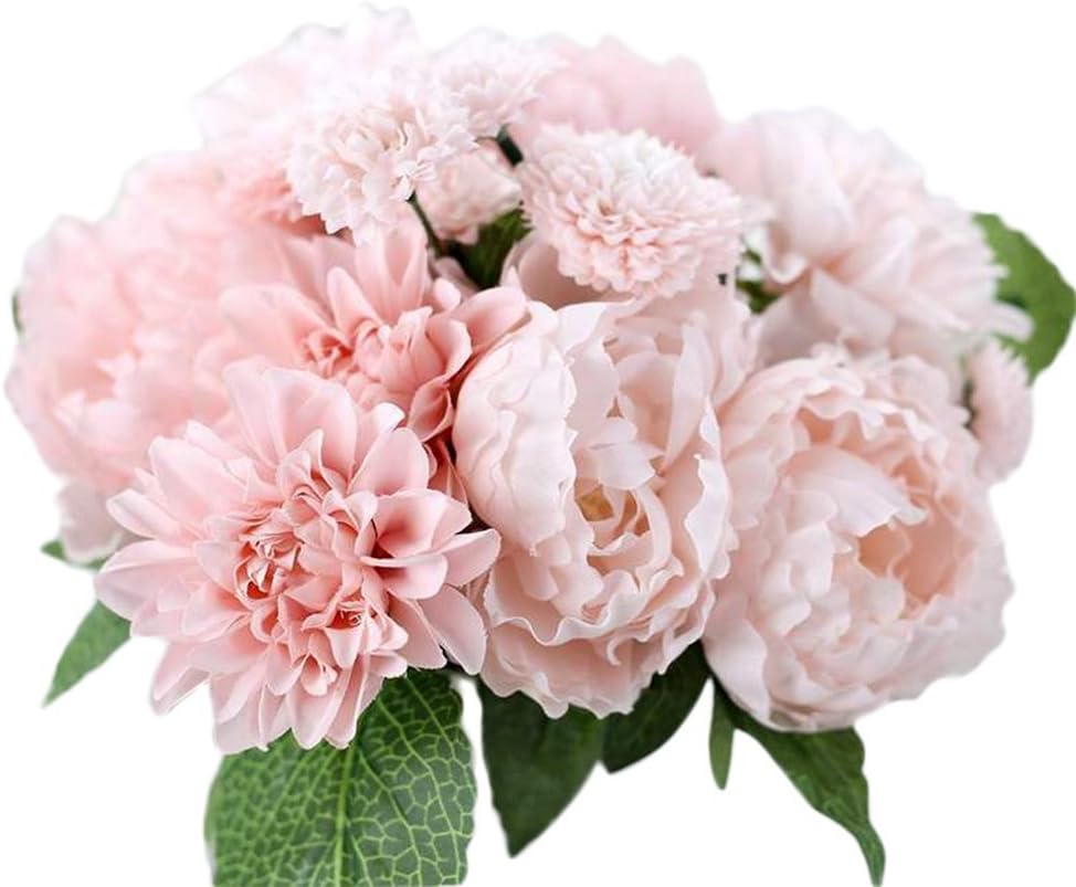 Amazon Com Freedi Artificial Silk Flowers Wedding Dahlia Peony Chrysanthemum Bridal Bouquet Party Home Outdoor Decor Bulk Home Kitchen
