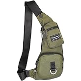 Vanlison Sling Bag - Small Crossbody Chest Backpack For Men & Women, Lightweight Shoulder Bag - Green