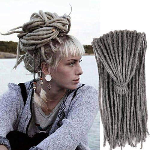 Lady Miranda 22 Inch Faux Locs Crochet Dreadlocks Synthetic Hair Crochet Braiding Havana Mambo Braid Hair Weaving (Gray3)