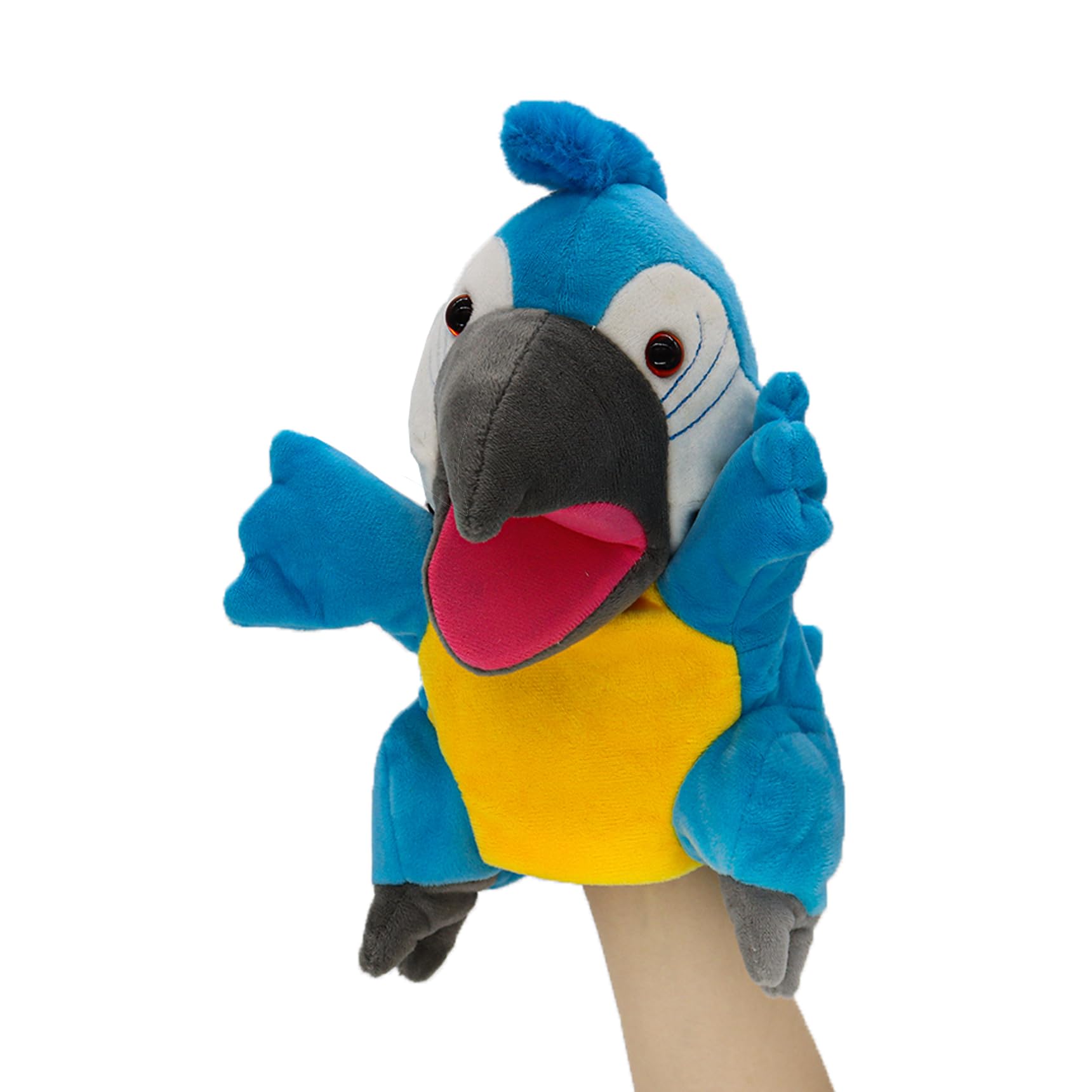 lilizzhoumax Simulation Parrot Hand Puppet Plush Toy, Stuffed Animal Plush Fluffy Parrot, Cute Role-Playing, Child Interactive Early Education Toys Home Decoration Animal Toys, Gift for Kids