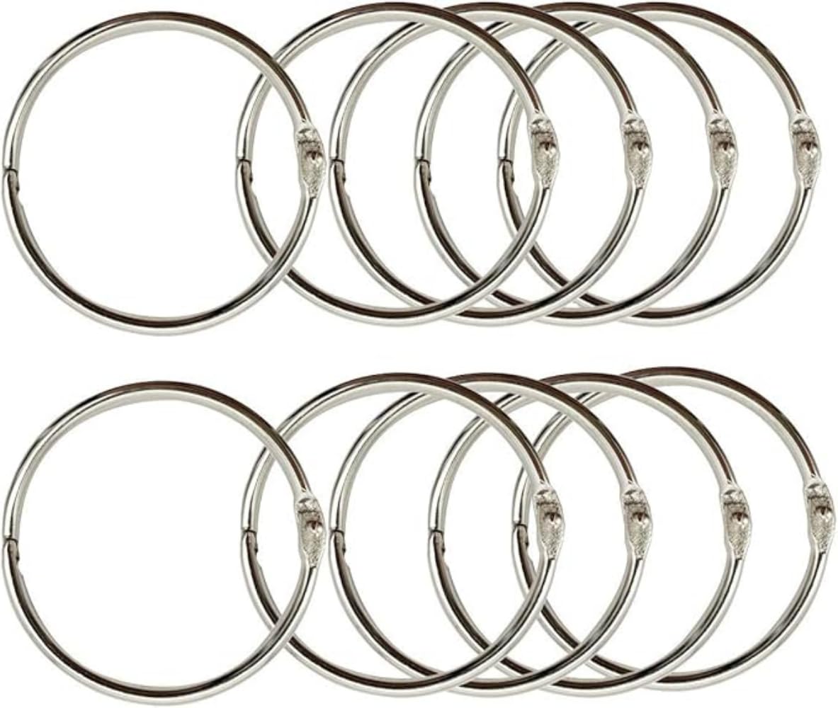 20Pack1.8 Inch Diameter Book Loose Leaf Binder Rings Key Keychain Rings, Silver Index Card Rings (1.8inch-20Pack)