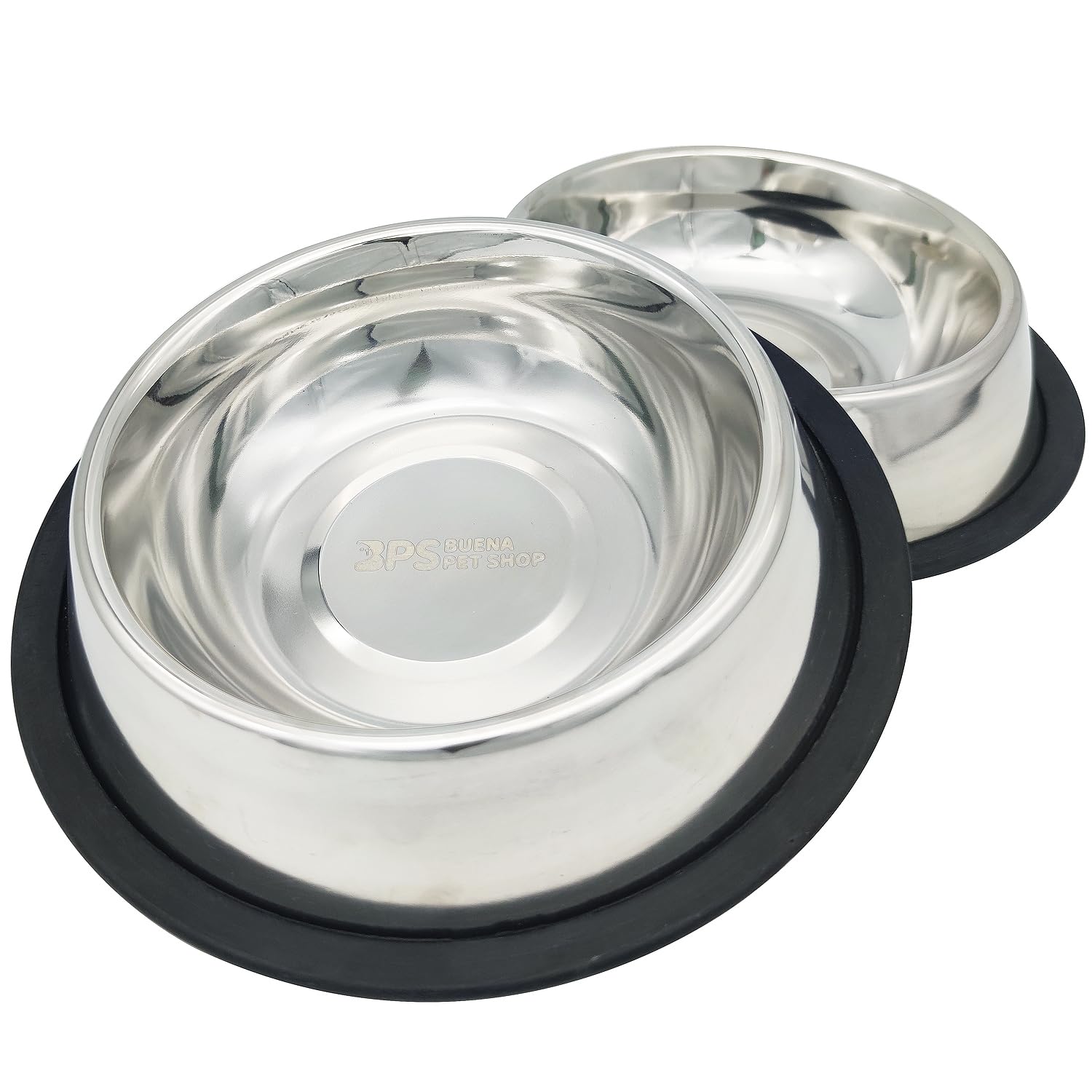 BPS 2 x 22 cm Stainless Steel Feeder for Dog Cat Pets Diameter 3 Sizes to Choose From (22 cm) BPS-5504 x 2