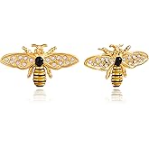 Dainty Bee Stud Earrings for Women Hypoallergenic Cubic Zirconia Cute Bee Stud Earrings for Women Jewelry Gifts