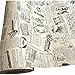 Teemall 17x118 Inch Self Adhesive PVC Vintage Newspaper Vinyl Shelf Drawer Liner Home Decor Newspaper
