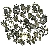 150 Gram (Approx 40pcs) 20 Different Style DIY Antique Metal Owl Charms Pendant for Crafting,Bracelet Necklace Jewelry Making Accessories