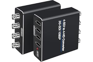 ACHAVE SDI to HDMI Video Converter, 4 sdi Input and 4 hdmi Output,4 in 4 Out,Black, Multi-Format Support, HD-SDI/3G-SDI Input