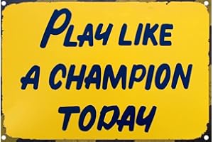 ARTLAZA Play Like A Champion Today Sign - Play Sign Inspirational Classic Metal For Bar Restaurant Cafe Men Cave Pub Bar Home Wall Decor (Yellow-16”X24“) …