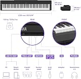 Yamaha P-225 Digital Piano 88 Graded Hammer Compact Keys 24 Voices Black view 6