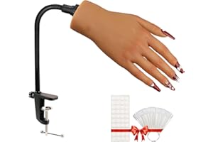 TGIRL Silicone Practice Hand for Acrylic Nails,Silicone Nail Hand Practice,Silicone Nail Hand for show,Fake Training Hand with Manicure Kits for DIY/Nail Salon Artists/Nail Artist（4#-right）