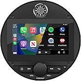 2026 Upgraded Marine Stereo with Wireless CarPlay and Android Auto, Portable 7'' Wireless Carplay Touchscreen, Waterproof IPX6 Marine Multimedia Player for Marine, ATV, Boat, BZR, Golf Cart