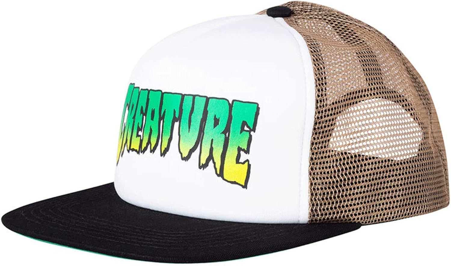 Creature Skateboard Hat Logo Mesh Trucker White/Tan/Black at Amazon Men’s Clothing store