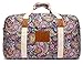 Malirona Canvas Weekender Bag Travel Duffel Bag for Weekend Overnight Trip (Purple Flower)