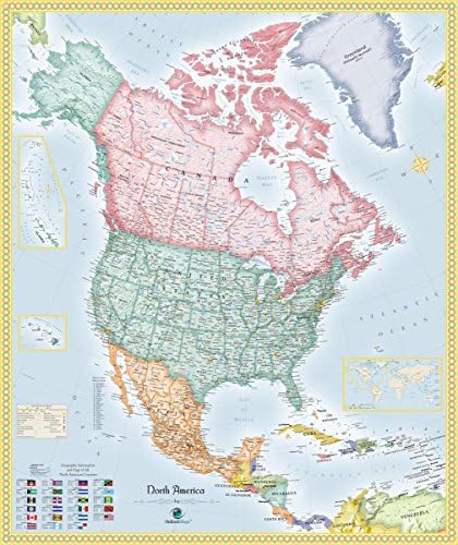 National Geographic North America Wall Map - Classic - Laminated
