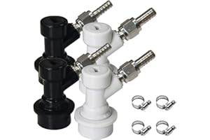 Ball Lock Keg Disconnect Set - LUCKEG Brand Ball Lock MFL Disconnects with Stainless Steel Swivel Nuts and Worm Clamp 2 Pairs