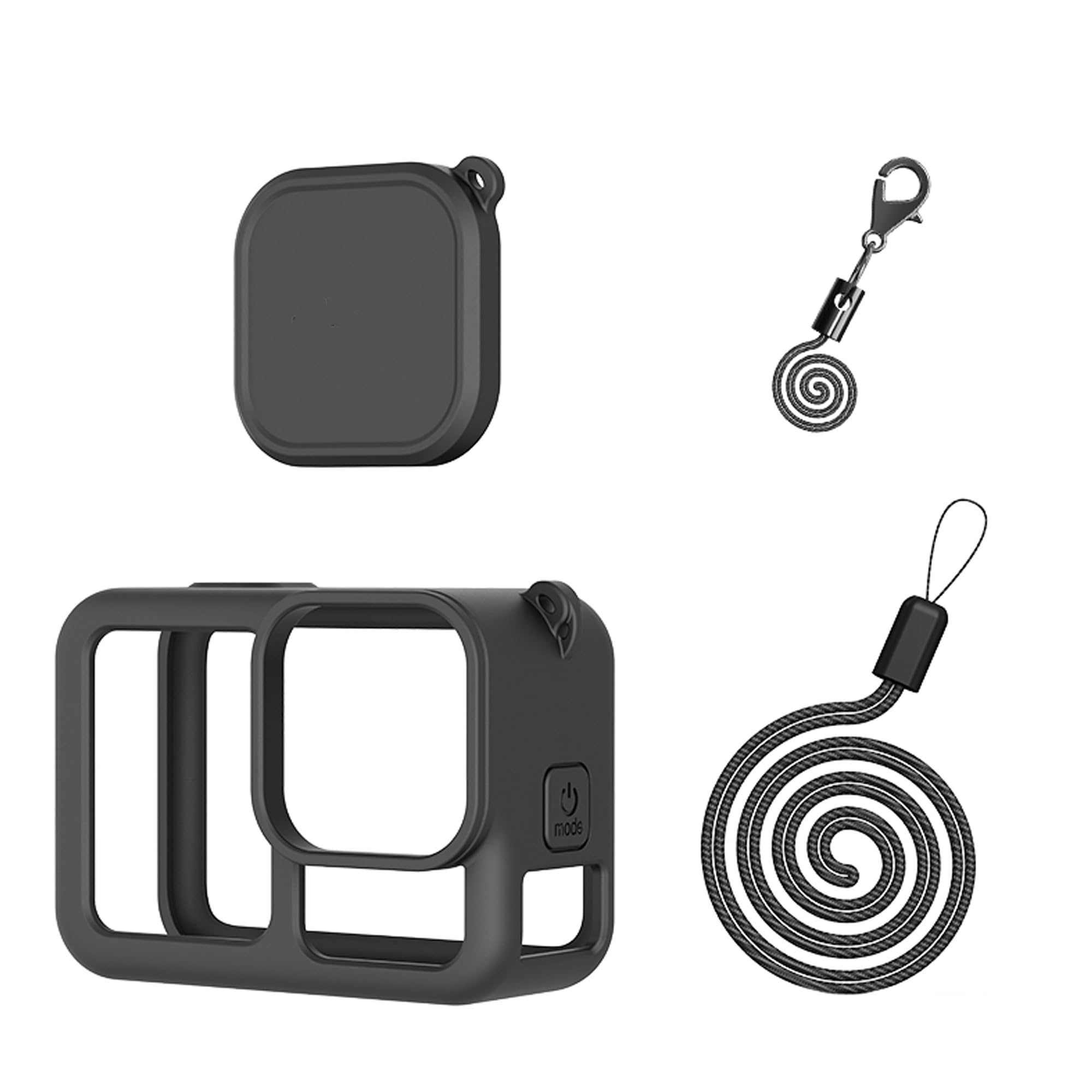 CERFFOOL Silicone Sleeve Protective Case for GoPro Hero 13 BLACK with Lens Caps & Neck strap &Lens Cap Anti-Loss Rope for Action Camera Accessories Kit (Black)