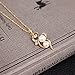 KAVANI Women's Gold Plated Wave-Shape Pendant Cubic Zircon Pearl Earrings and Pendant Necklace Jewelry Set