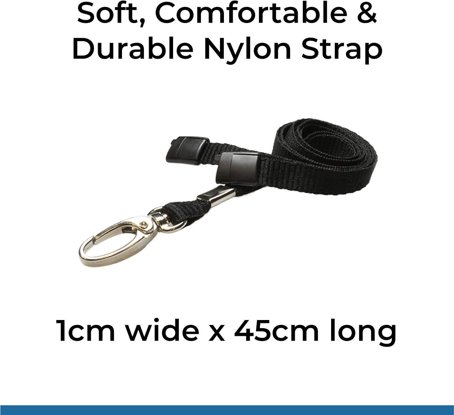 PCL Media ltd Black Lanyard with Card Holder Neck Strap Lanyard with Metal Clip and Breakaway Safety Clip & Black Rigid ID Card Holders All ECO Friendly - Image 4