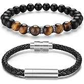 abooxiu Cremation Bracelet for Ashes Urn Bracelets Cremation Jewelry Lava Rock Bead Braided Leather Ash Bracelets Memorial Bracelet for Ashes Healing Ashes Keepsake Bangle Wristband for Men Women