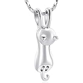 Imrsanl Pet Cremation Jewelry for Ashes Memorial Ash Jewelry Keepsake Cat Urn Pendants for Animal Ashes Necklace