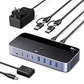 UGREEN 2-in 7-Out USB 3.2 Switch, 10 Gbps Switcher for A or C Computers Sharing All Devices(4 A+3 C) Keyboard Mouse Switch with Type C Converter Adapter,Power Adapter