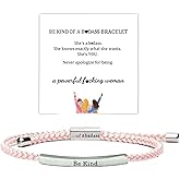 Let Them Tube Bracelet for Women, Self Worth Motivation Bracelet Adjustable Braided Rope Handmade Engraved Bracelet Stainless Steel To My Daughter Inspirational Jewelry Gifts for Women Best Friend