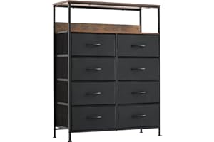 LYNCOHOME Dresser for Bedroom with 8 Drawers,Dressers & Chest of Drawers for Bedroom, Closet, Clothes, Storage Tower with Stu