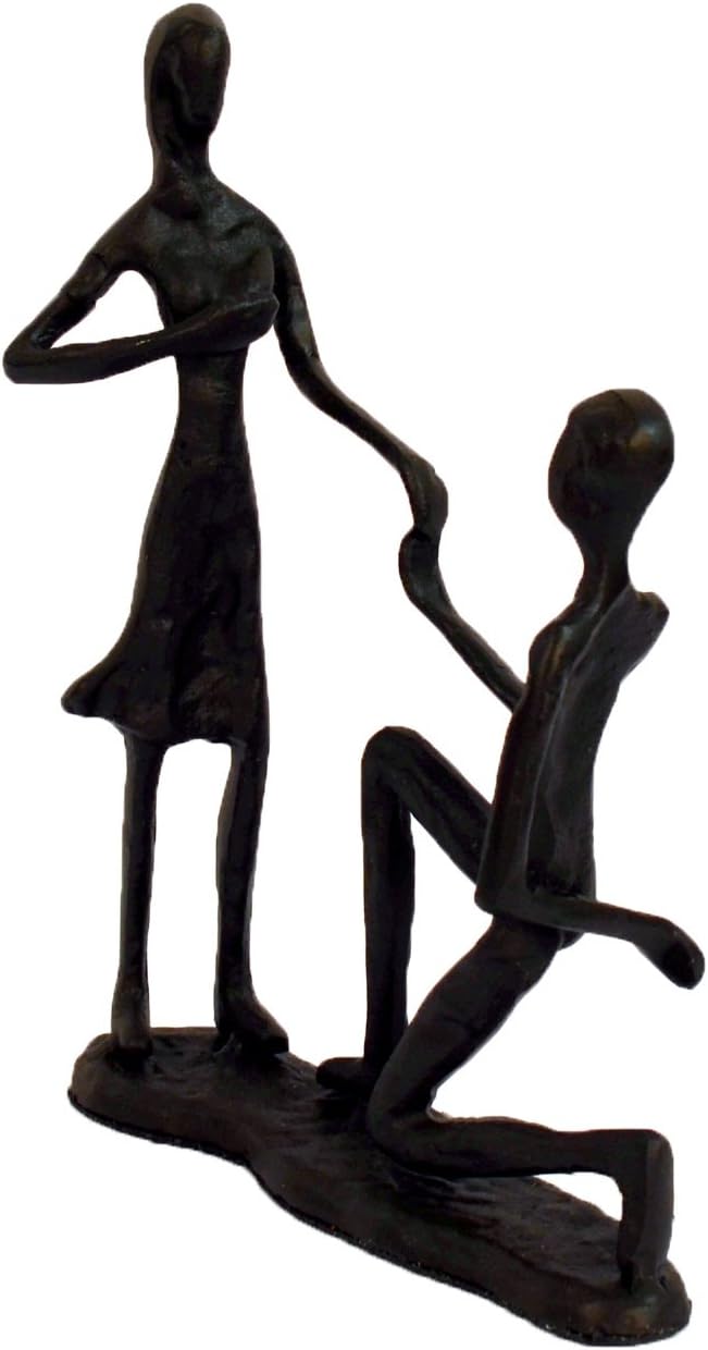 ElurMarriage Proposal Iron Figurine, Cast, Mocha, 5 x 17.5 x 13.5 cm