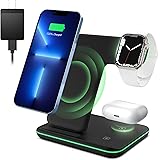 ZEBRE Wireless Charger, 3 in 1 Qi-Certified 15W Wireless Charging Dock Compatible with Apple Watch 7 6 5 4 3 2 SE, AirPods 3/